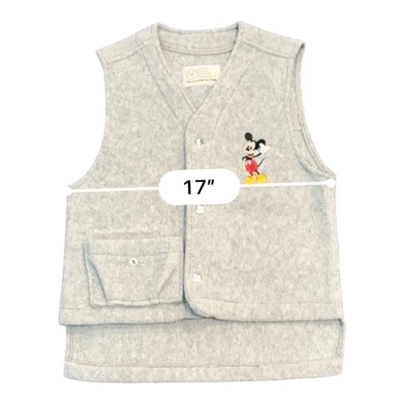 William Montana Wear Mickey‎ Mouse Vest Fleece Gray Disney Made In USA Vintage - Picture 4 of 7